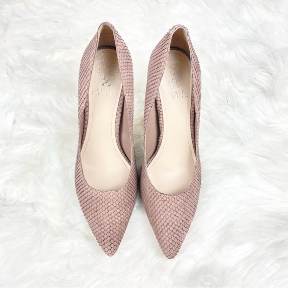 VINCE Camuto Kain Mauve Textured Leather Scale Heels Size 9.5 - Picture 2 of 8